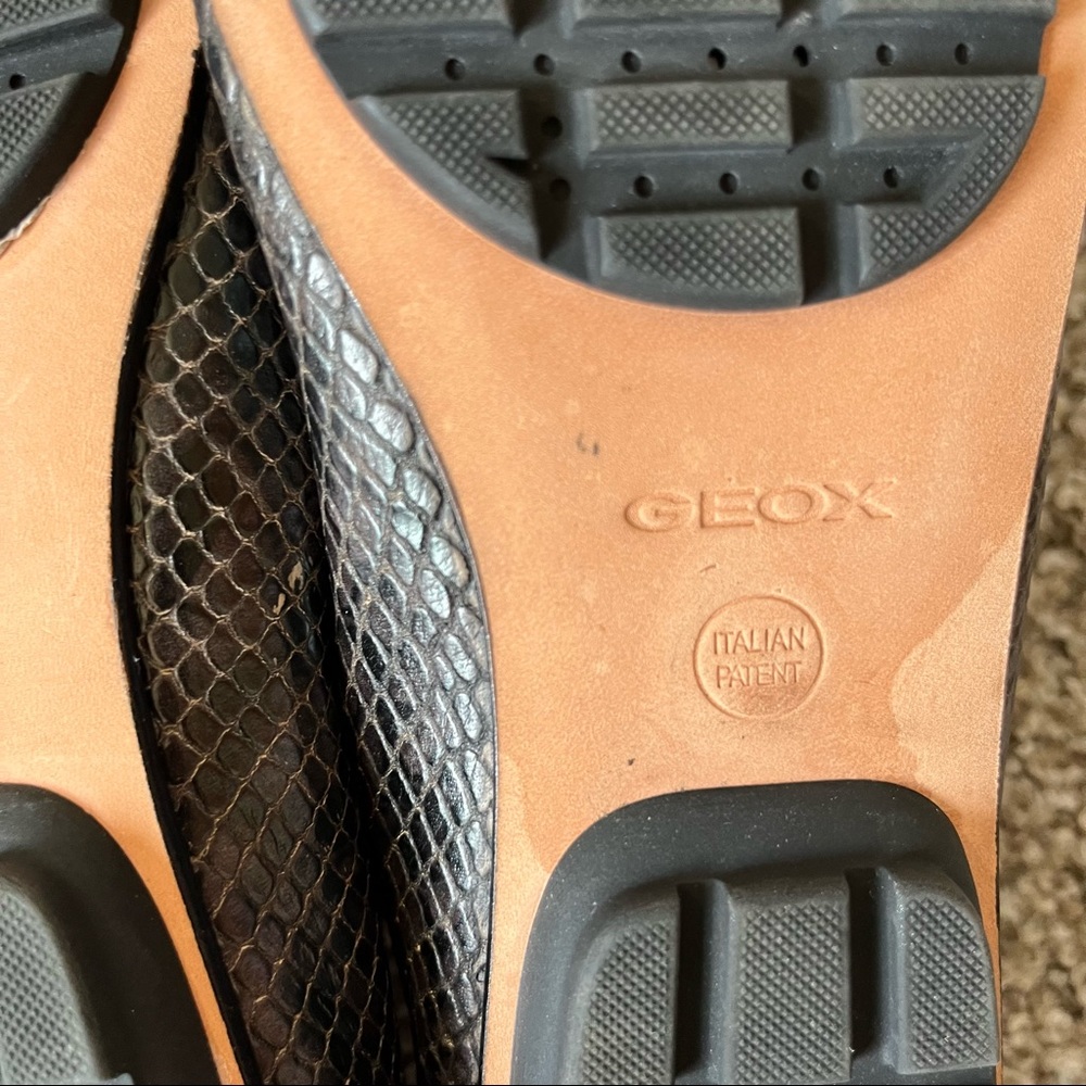 Geox Snake Croc Flats Brown 38.5 - Picture 7 of 11